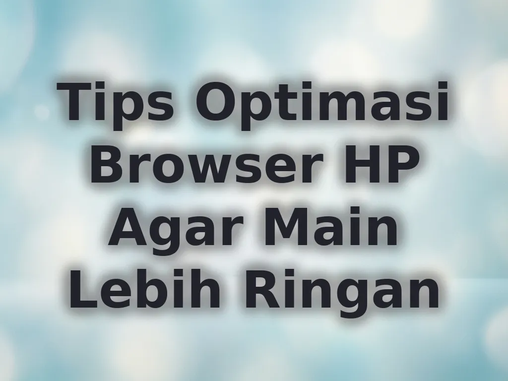 Tips Optimasi Browser HP Agar Main Lebih Ringan